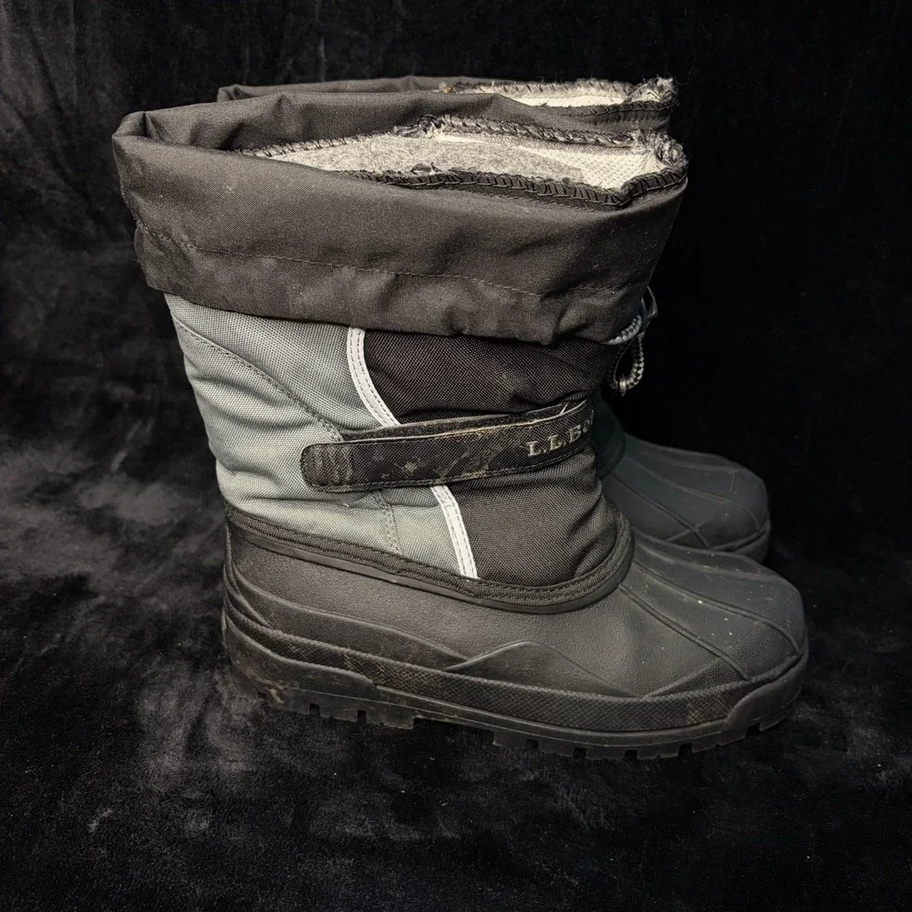 L.L.Bean Northwoods 238064 Kids 7 Snow Boots Black Gray Insulated Lined Boots‎